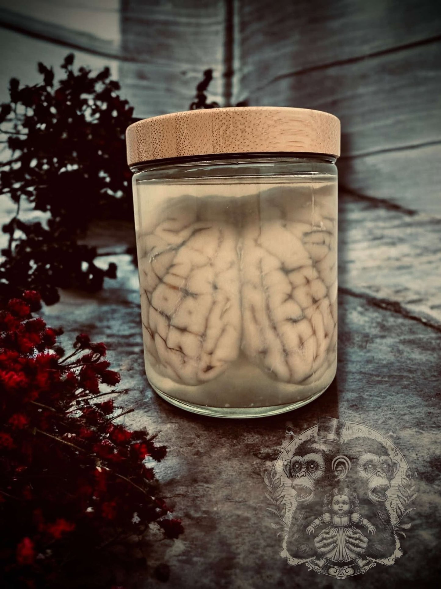 Sheep Brain Jar Wet Specimen Unique Gift Idea Witchcraft Occult Oddity Apothecary Bottle Real Glass Vial Taxidermy Curiosity