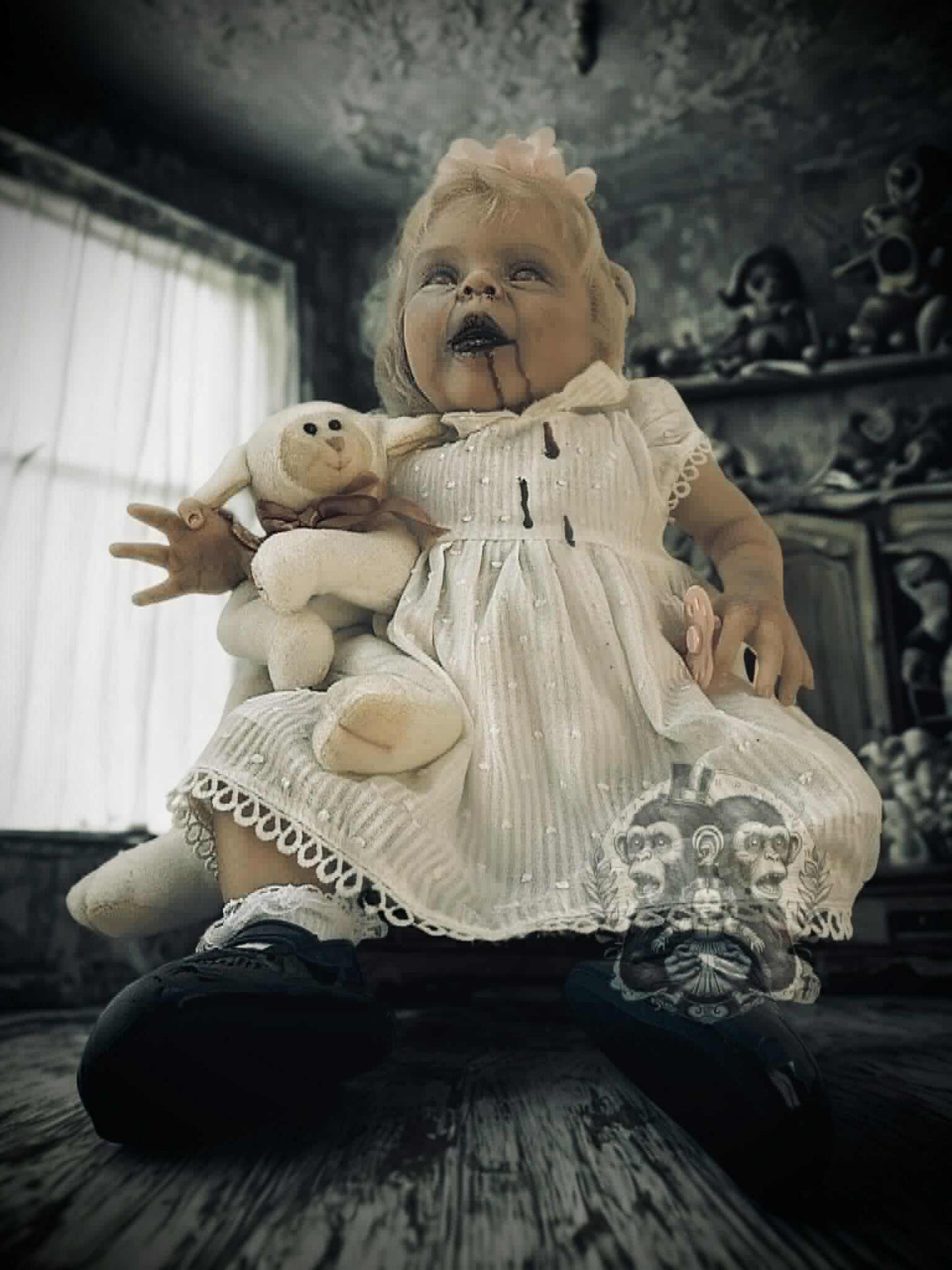 Lullaby of Little Elsbeth 19" OOAK Zombie Horror Doll Disturbing Oddity Scary Creepy Gift Idea Halloween Undead Baby Reborn