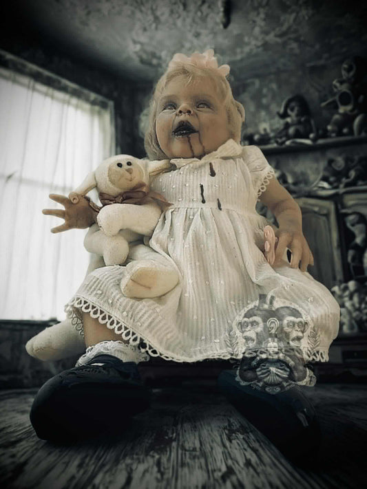 Lullaby of Little Elsbeth 19" OOAK Zombie Horror Doll Disturbing Oddity Scary Creepy Gift Idea Halloween Undead Baby Reborn
