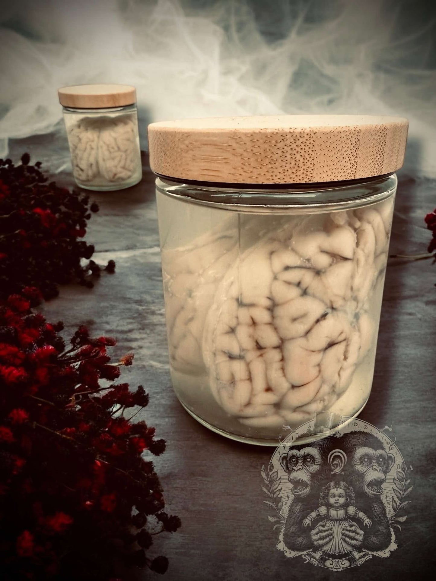 Sheep Brain Jar Wet Specimen Unique Gift Idea Witchcraft Occult Oddity Apothecary Bottle Real Glass Vial Taxidermy Curiosity