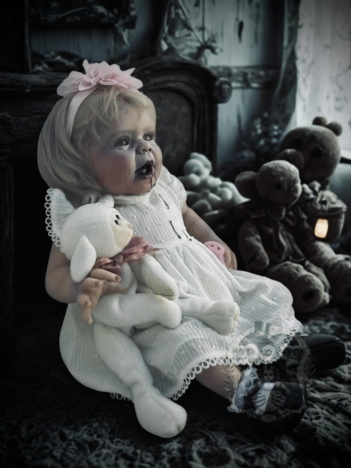 Lullaby of Little Elsbeth 19" OOAK Zombie Horror Doll Disturbing Oddity Scary Creepy Gift Idea Halloween Undead Baby Reborn