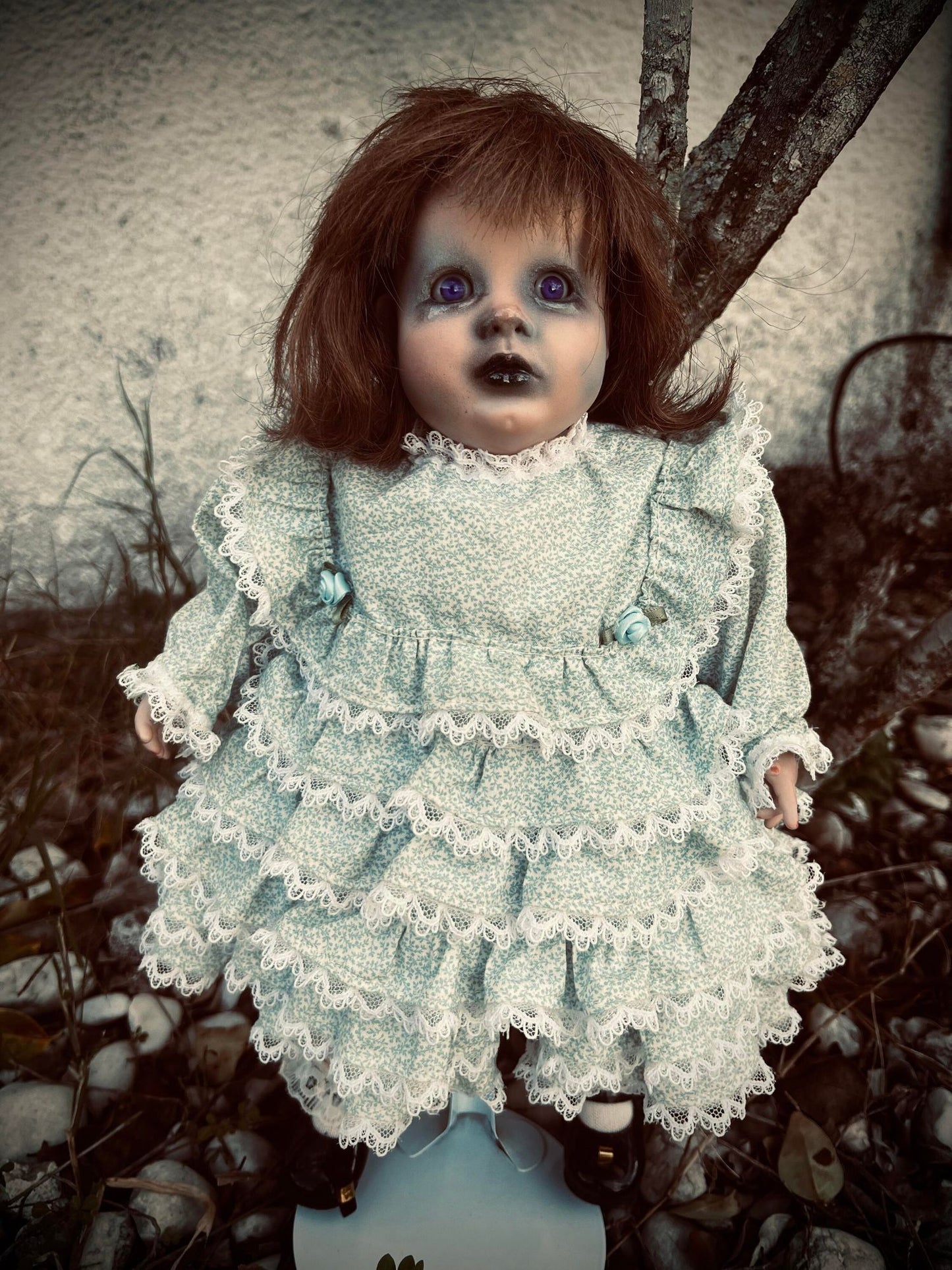 Meet Wilma 13" Doll Porcelain Witchy Creepy Haunted Spirit Infected Scary Poltergeist Spooky Purple Eyes Possessed Gothic Positive Gift