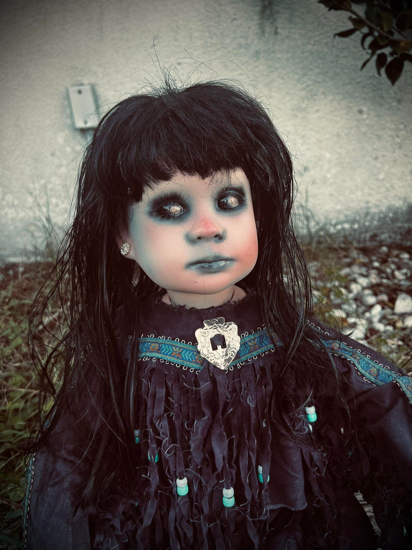 Meet Mitena 27" Doll Porcelain Witchy Creepy Haunted Spirit Infected Scary Poltergeist Spooky Native American Possessed Gothic Positive Gift