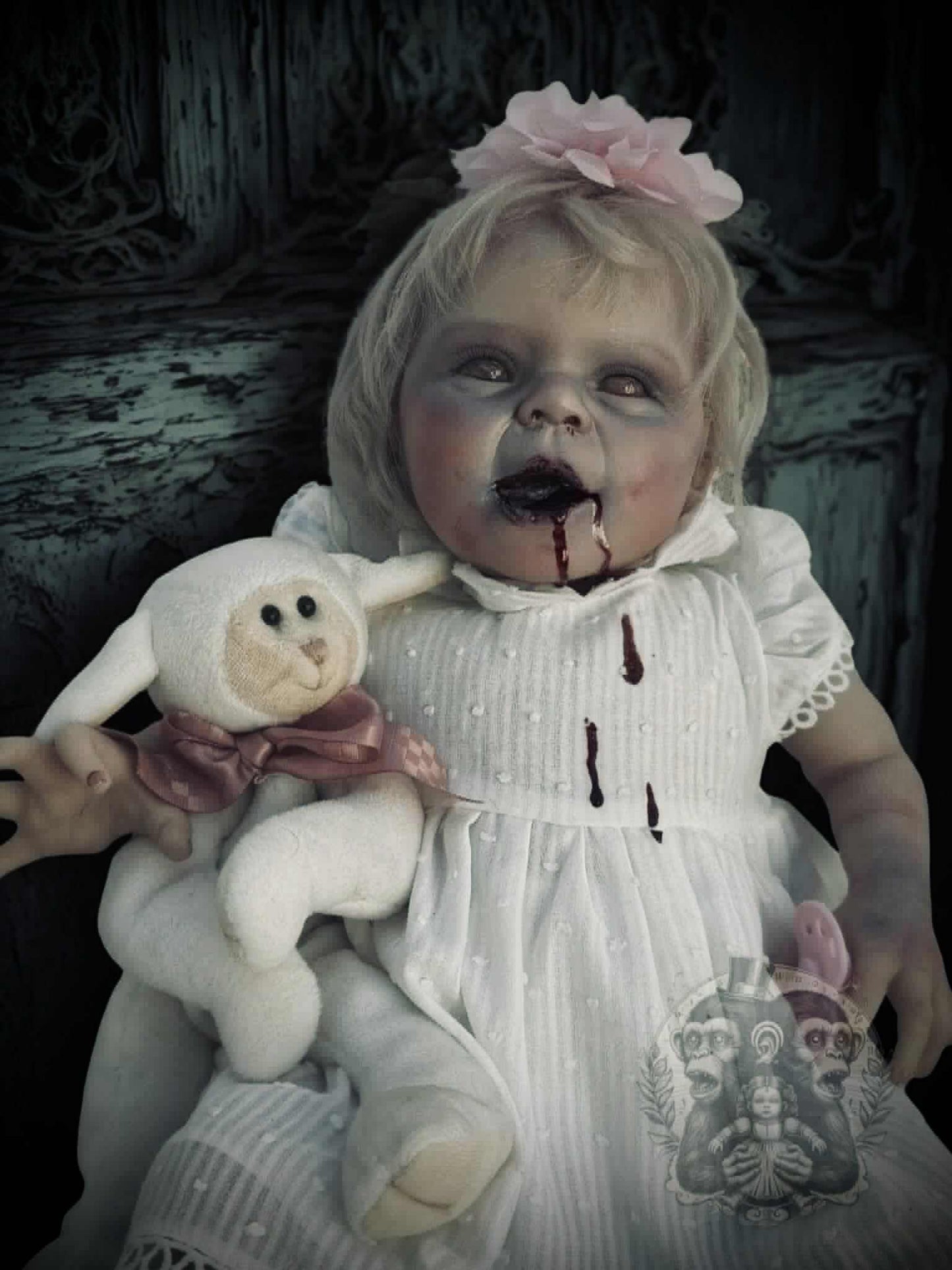 Lullaby of Little Elsbeth 19" OOAK Zombie Horror Doll Disturbing Oddity Scary Creepy Gift Idea Halloween Undead Baby Reborn