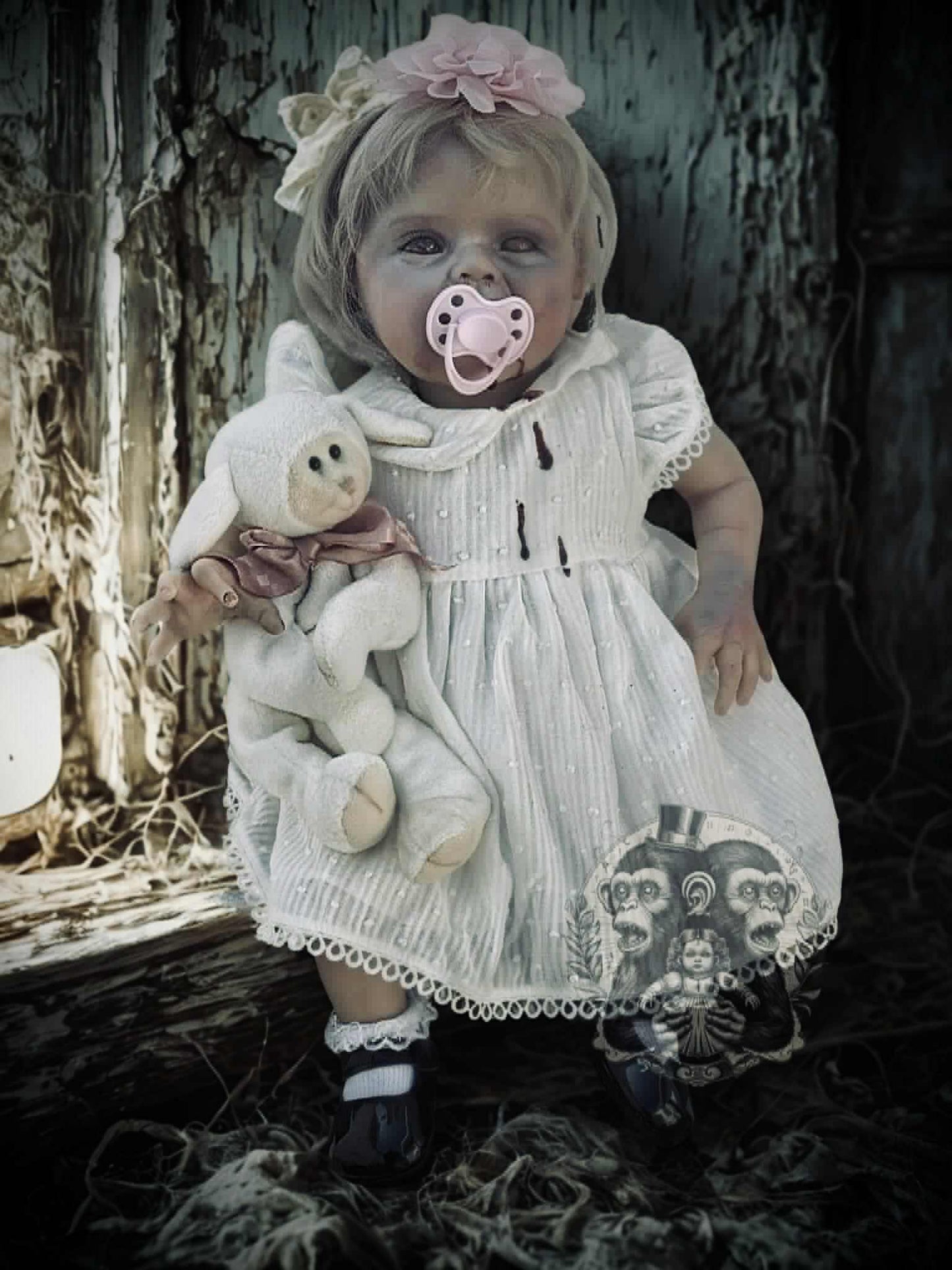 Lullaby of Little Elsbeth 19" OOAK Zombie Horror Doll Disturbing Oddity Scary Creepy Gift Idea Halloween Undead Baby Reborn