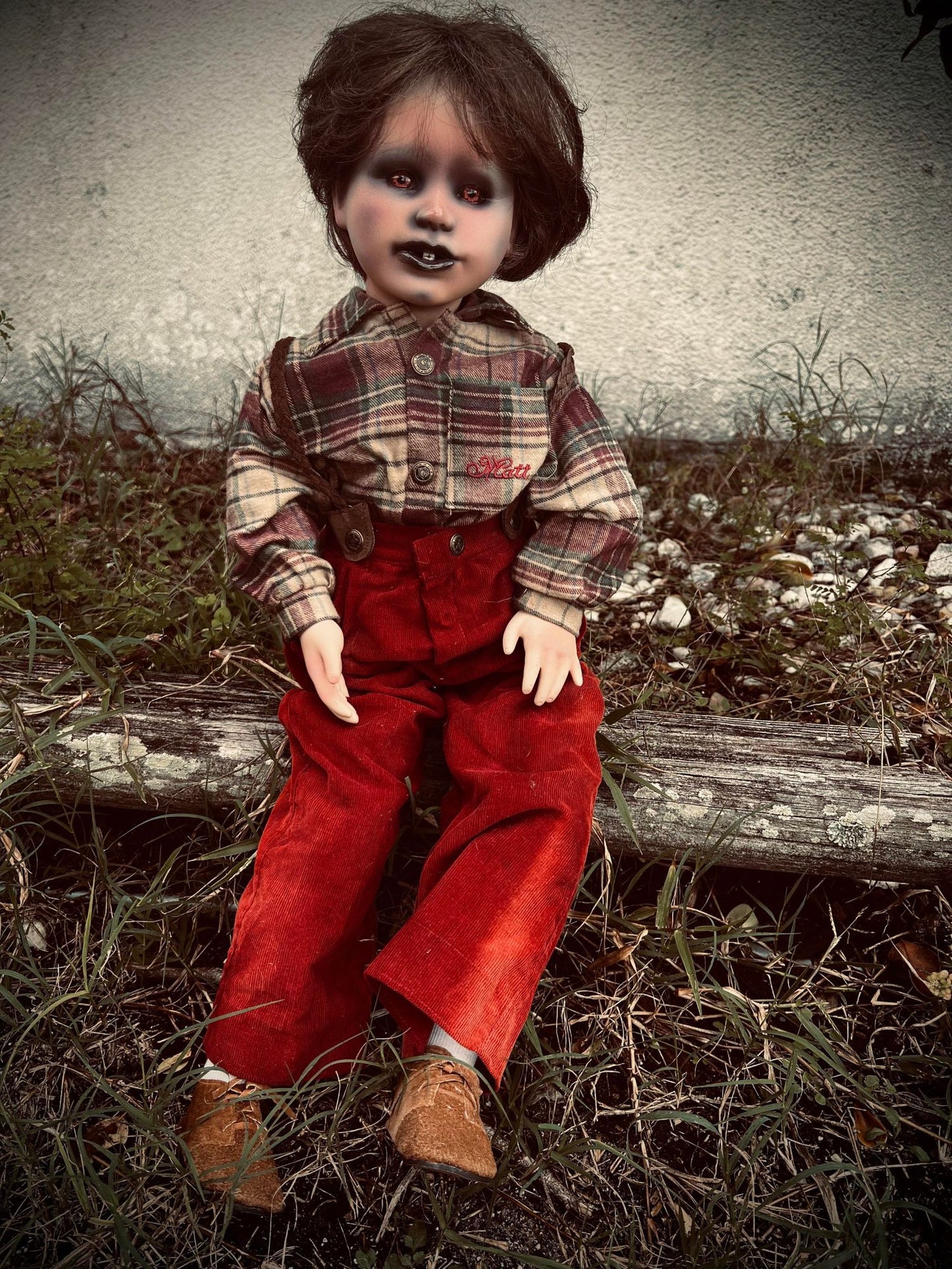 Meet Matt 24" Doll Porcelain Witchy Creepy Haunted Spirit Infected Scary Poltergeist Spooky Possessed Gothic Positive Gift Idea Red Eyes