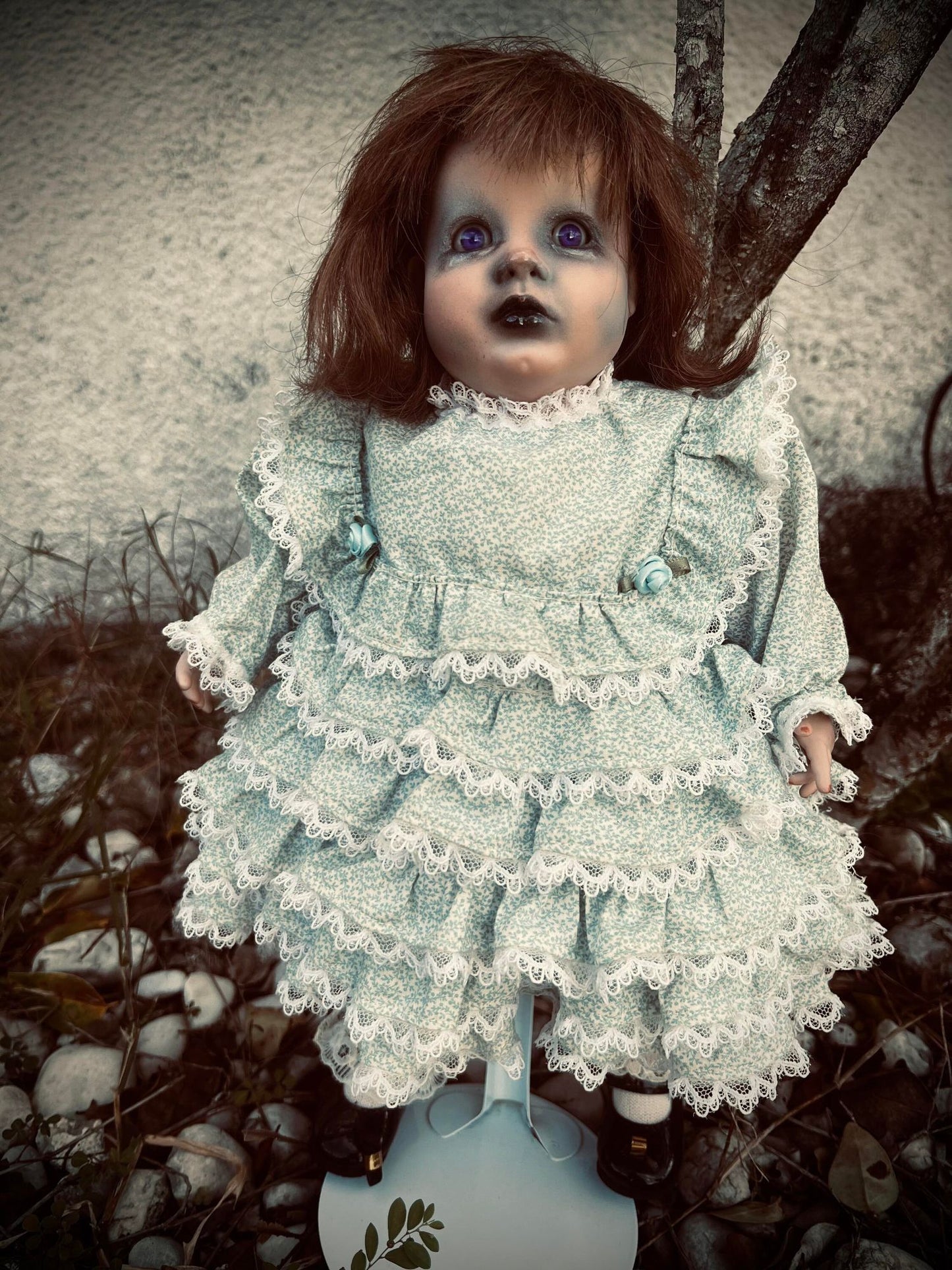 Meet Wilma 13" Doll Porcelain Witchy Creepy Haunted Spirit Infected Scary Poltergeist Spooky Purple Eyes Possessed Gothic Positive Gift