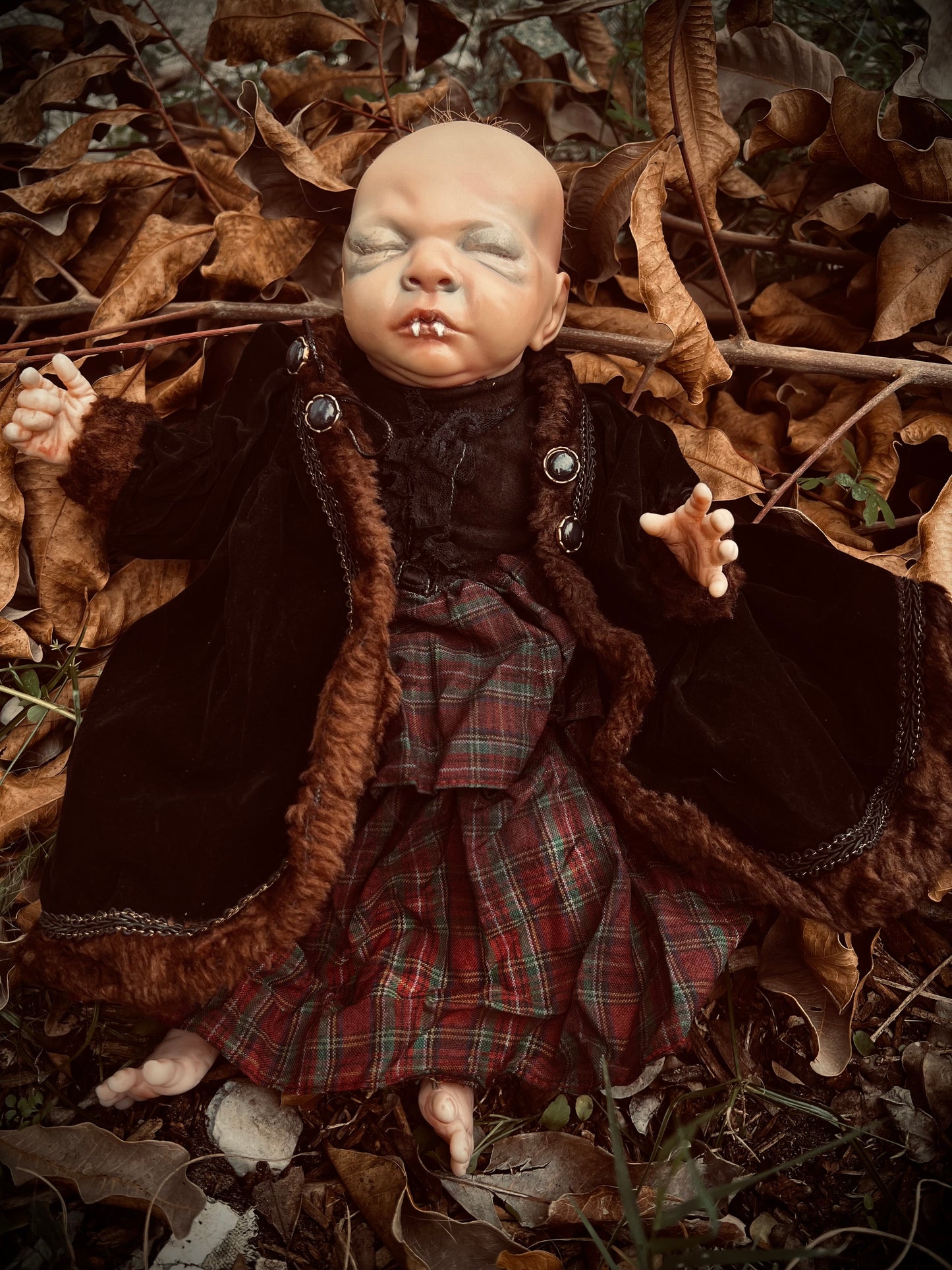 Meet Delilah Jade 13" Lifelike Reborn Baby Doll Vinyl Witchy Creepy Haunted Spirit Infected Scary Spooky Wicca Possessed Gothic Vampire