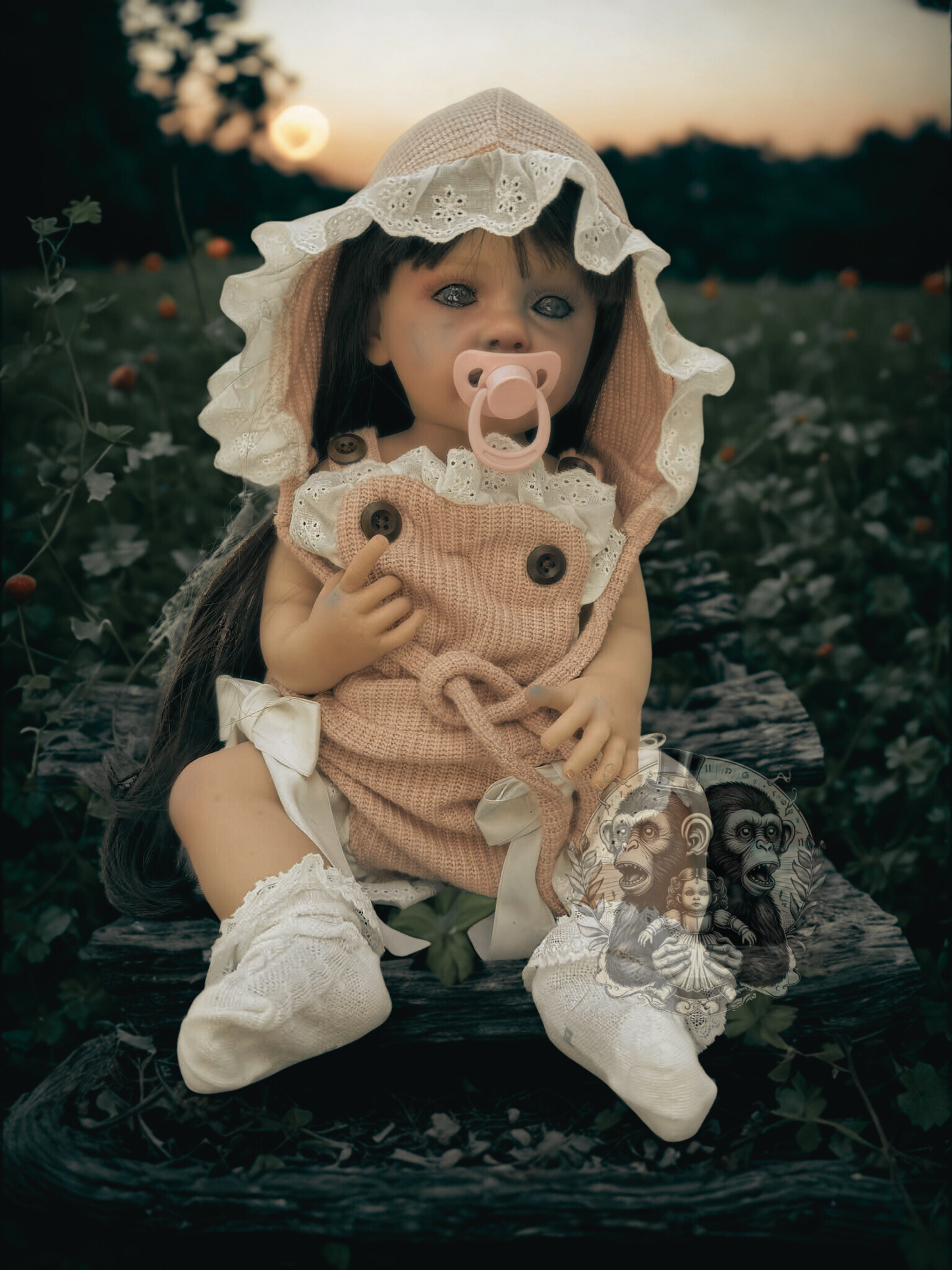 Clara Rose — The Strawberry Patch Child 22" OOAK Zombie Horror Doll Disturbing Oddity Scary Creepy Gift Idea Halloween Undead Baby Reborn