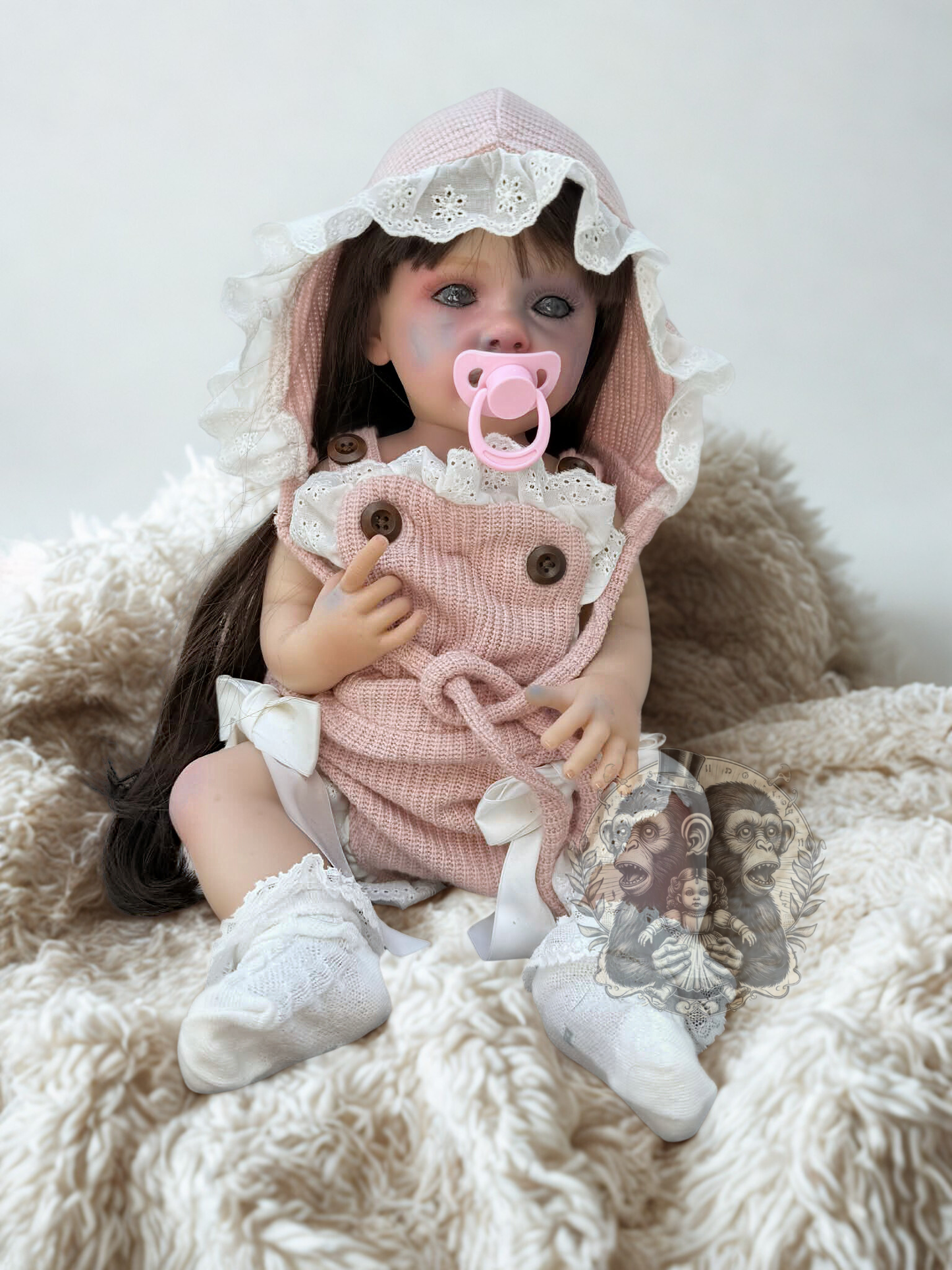 Clara Rose — The Strawberry Patch Child 22" OOAK Zombie Horror Doll Disturbing Oddity Scary Creepy Gift Idea Halloween Undead Baby Reborn
