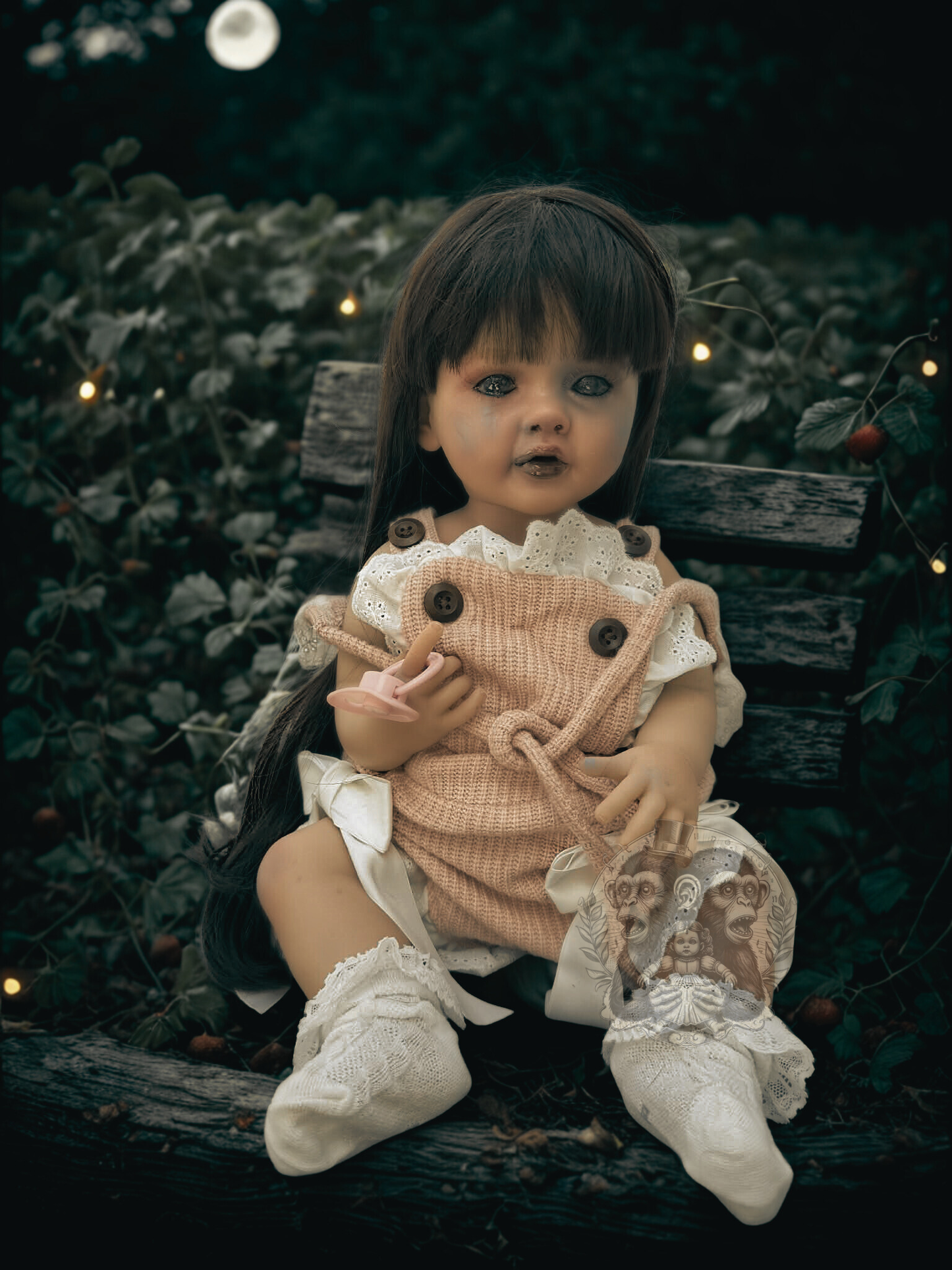 Clara Rose — The Strawberry Patch Child 22" OOAK Zombie Horror Doll Disturbing Oddity Scary Creepy Gift Idea Halloween Undead Baby Reborn