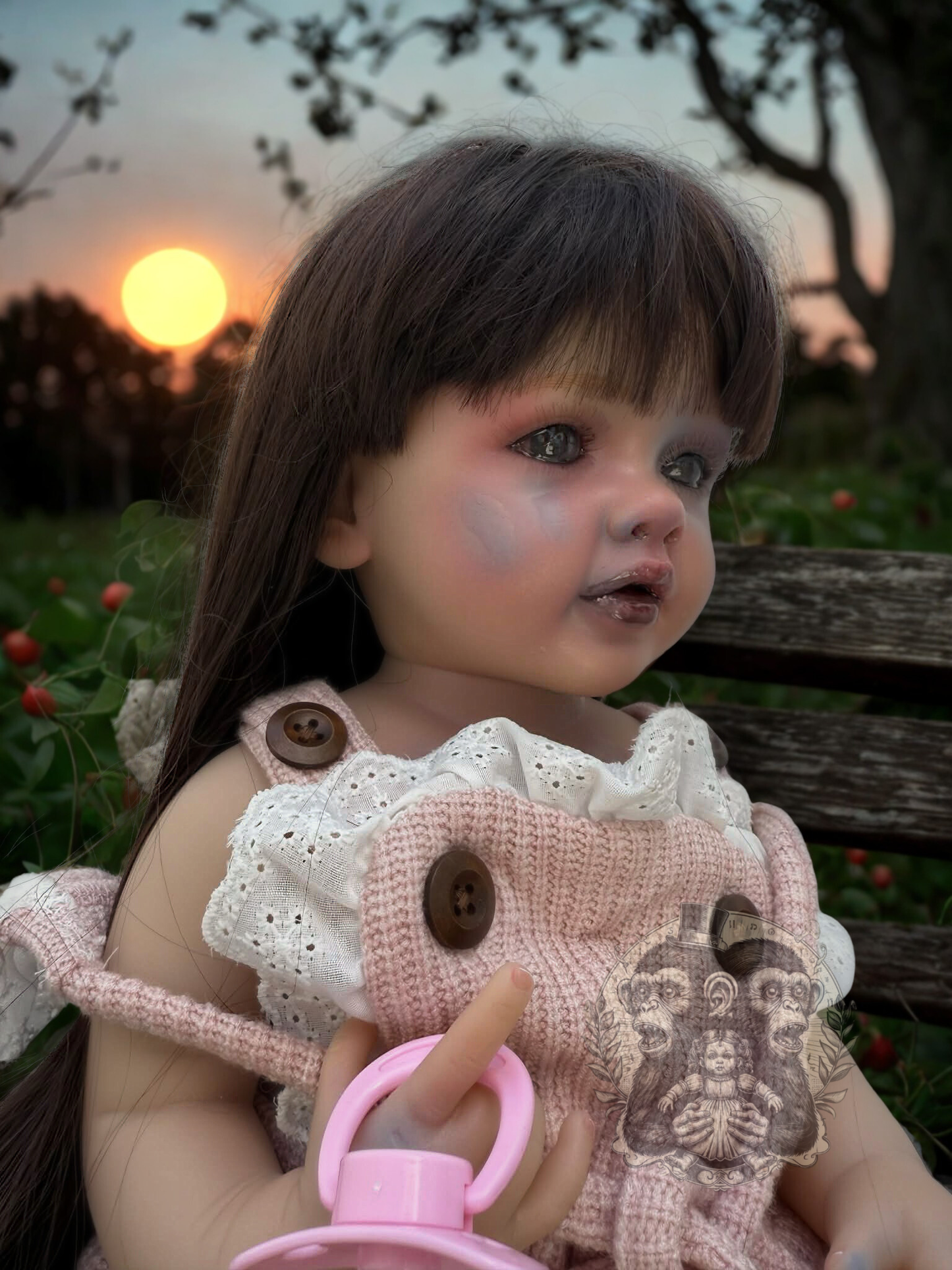 Clara Rose — The Strawberry Patch Child 22" OOAK Zombie Horror Doll Disturbing Oddity Scary Creepy Gift Idea Halloween Undead Baby Reborn