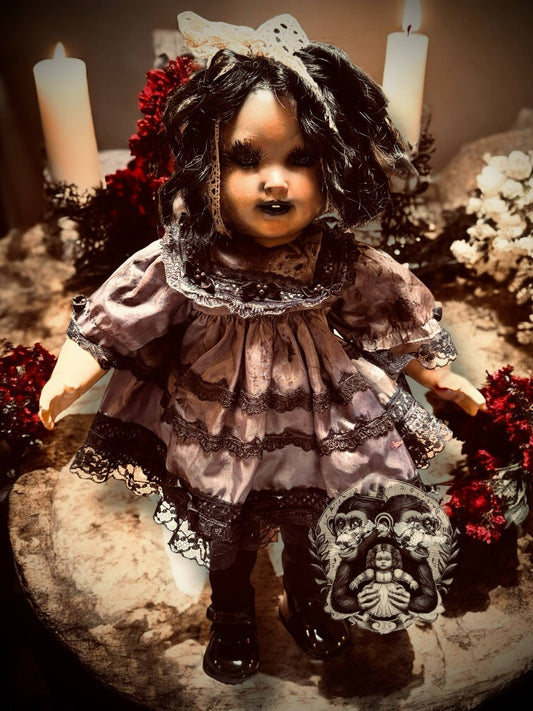 Perseis 19" OOAK 3 Faced Hecate Inspired Goddess Horror Doll Disturbing Clay Oddity Scary Creepy Gift Idea Halloween Wiccan Witch