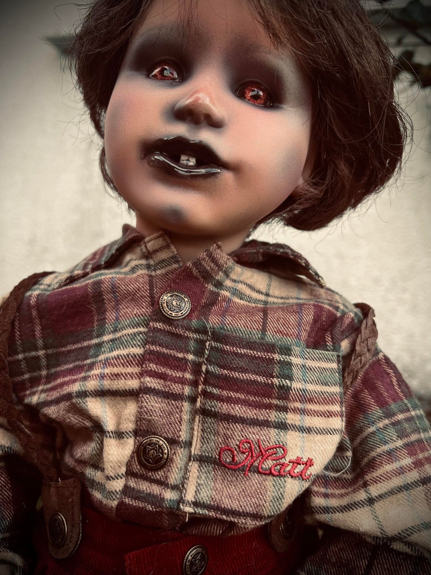 Meet Matt 24" Doll Porcelain Witchy Creepy Haunted Spirit Infected Scary Poltergeist Spooky Possessed Gothic Positive Gift Idea Red Eyes