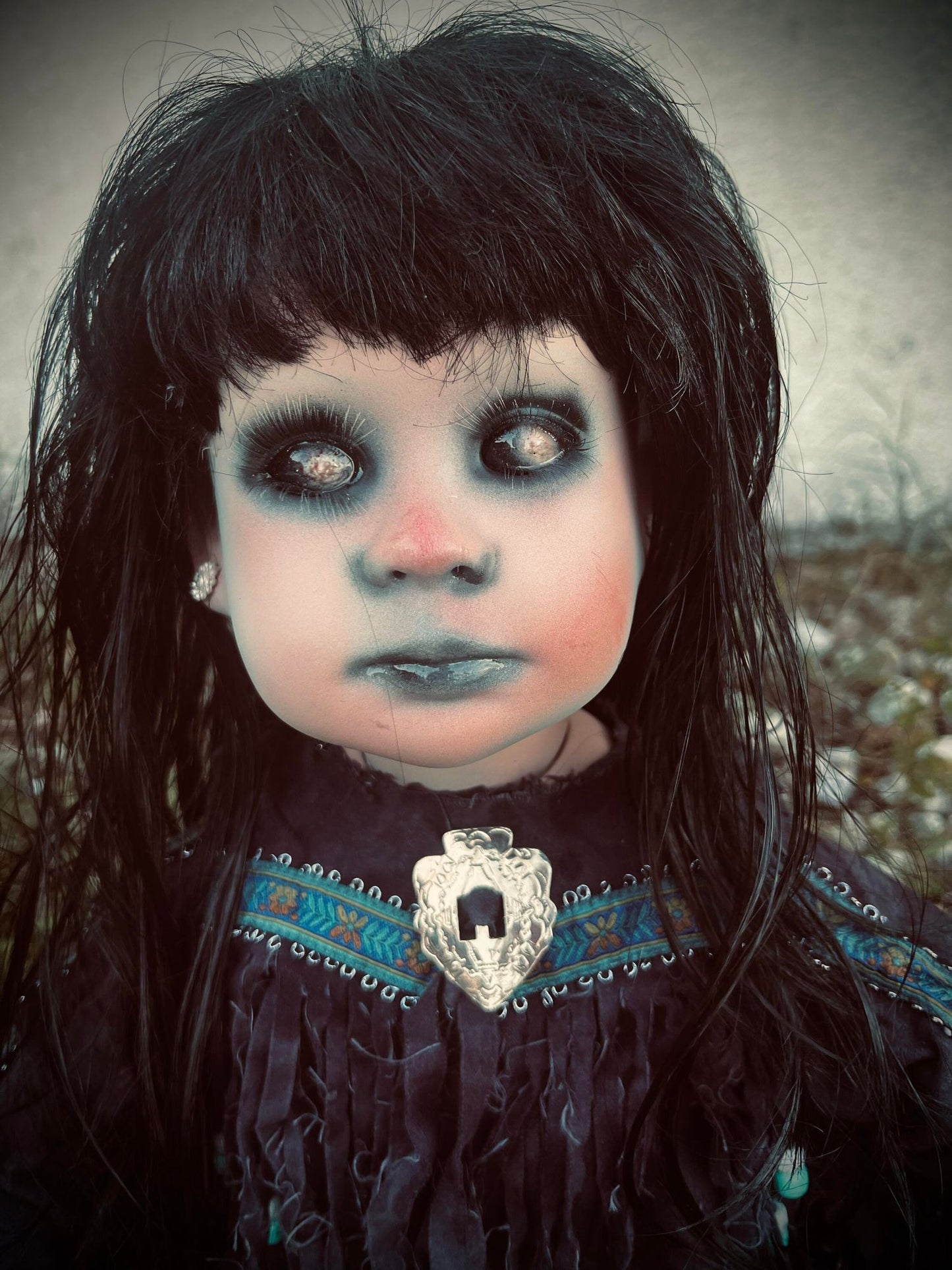 Meet Mitena 27" Doll Porcelain Witchy Creepy Haunted Spirit Infected Scary Poltergeist Spooky Native American Possessed Gothic Positive Gift