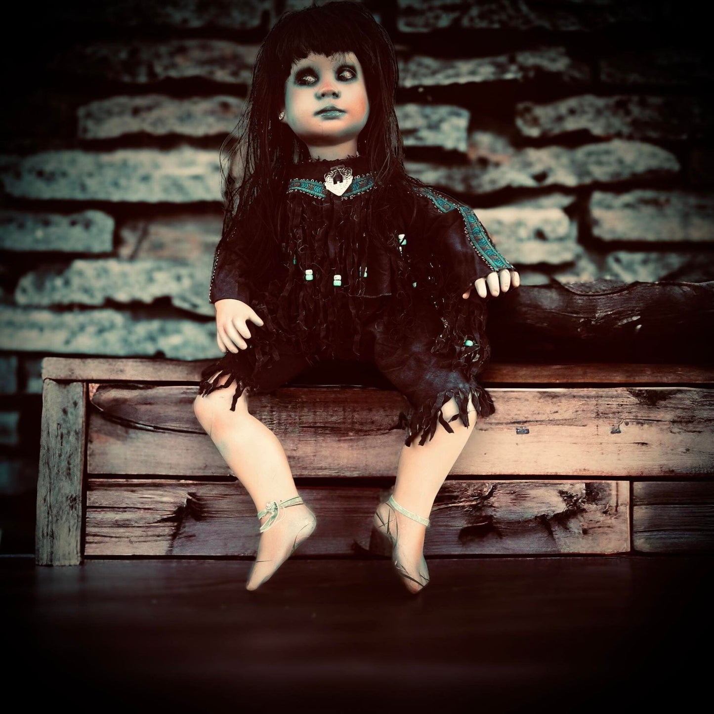 Meet Mitena 27" Doll Porcelain Witchy Creepy Haunted Spirit Infected Scary Poltergeist Spooky Native American Possessed Gothic Positive Gift