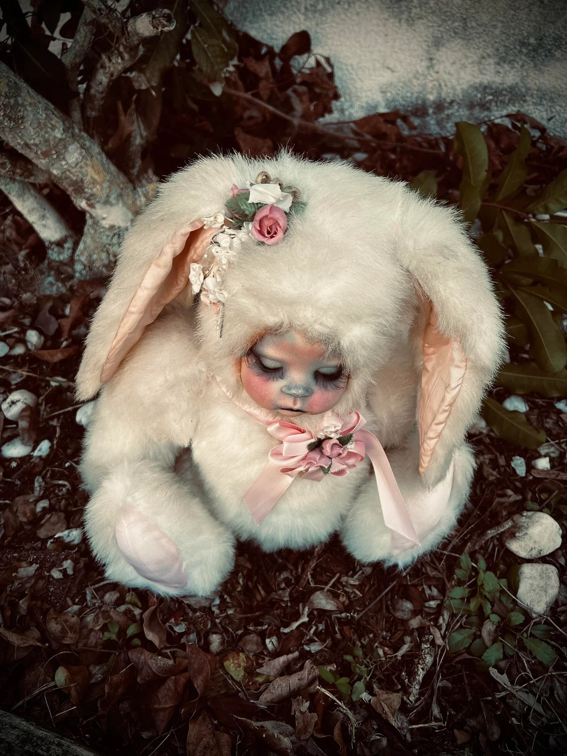 Meet Lillian 20" Wind-up Musical Doll Porcelain Bunny Haunted Spirit Infected Scary Spooky Zombie Possessed Fall Gothic Positive Energy