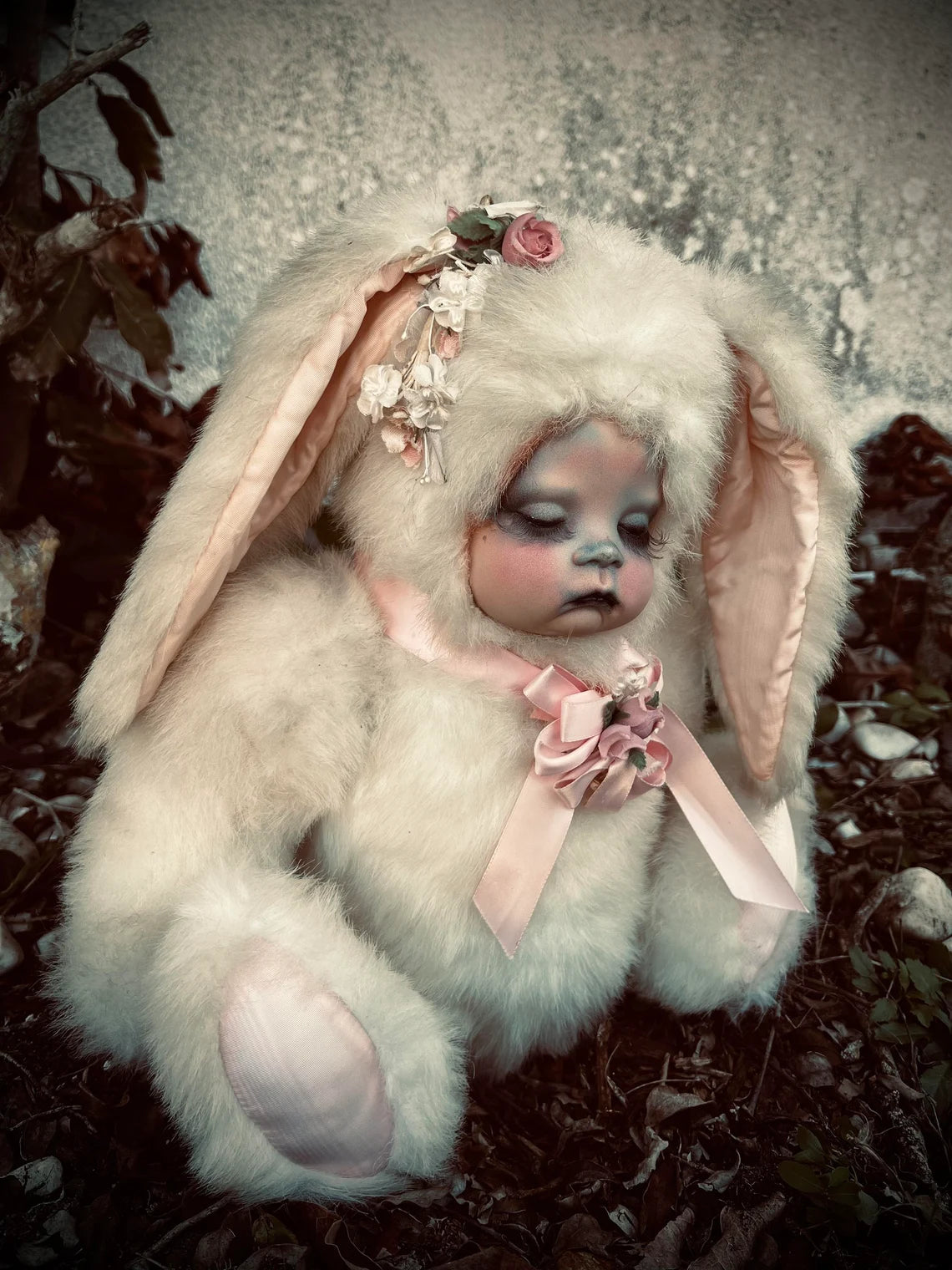 Meet Lillian 20" Wind-up Musical Doll Porcelain Bunny Haunted Spirit Infected Scary Spooky Zombie Possessed Fall Gothic Positive Energy