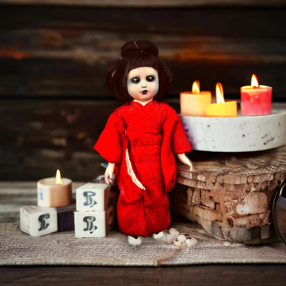 Meet Rea 11 " Mini Haunt Doll Porcelain Creepy Haunted Spirit Infected Scary Poltergeist Spooky Zombie Possessed Gothic Positive Energy