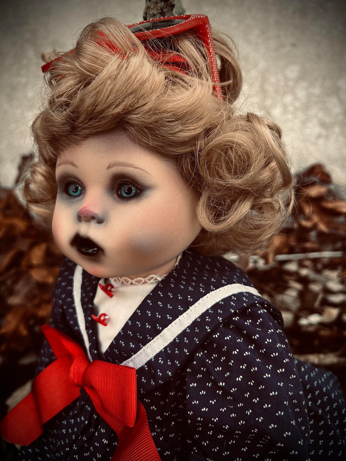 Meet Olive 20" Doll Porcelain Witchy Creepy Haunted Spirit Infected Scary Poltergeist Spooky Blue Eyes Possessed Gothic Positive Gift Idea