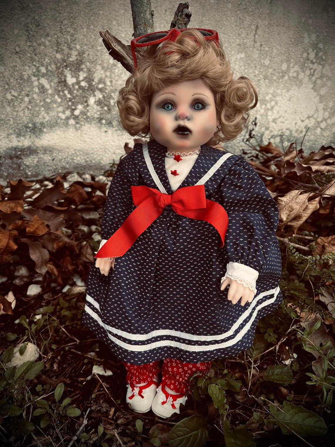 Meet Olive 20" Doll Porcelain Witchy Creepy Haunted Spirit Infected Scary Poltergeist Spooky Blue Eyes Possessed Gothic Positive Gift Idea