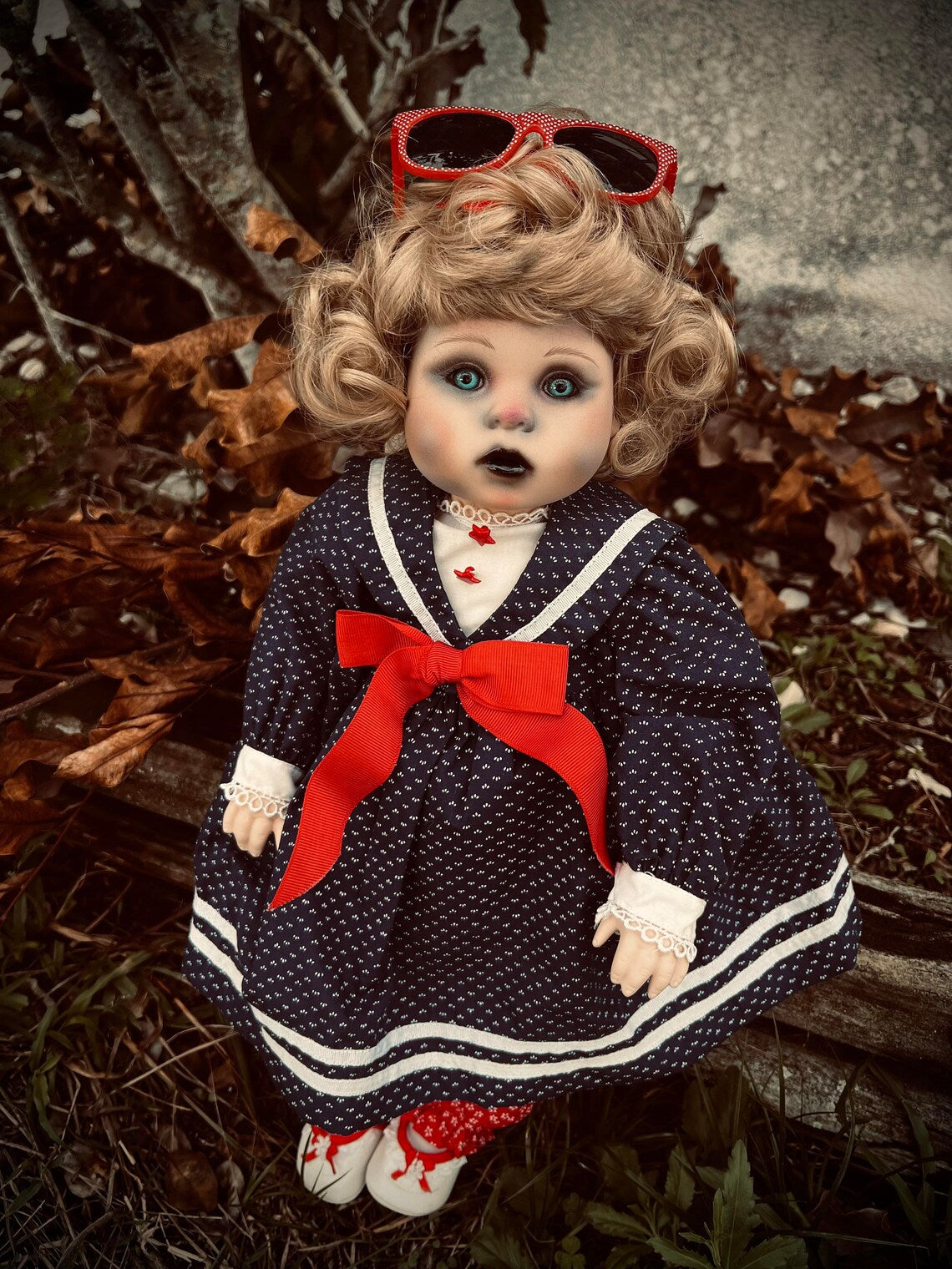 Meet Olive 20" Doll Porcelain Witchy Creepy Haunted Spirit Infected Scary Poltergeist Spooky Blue Eyes Possessed Gothic Positive Gift Idea