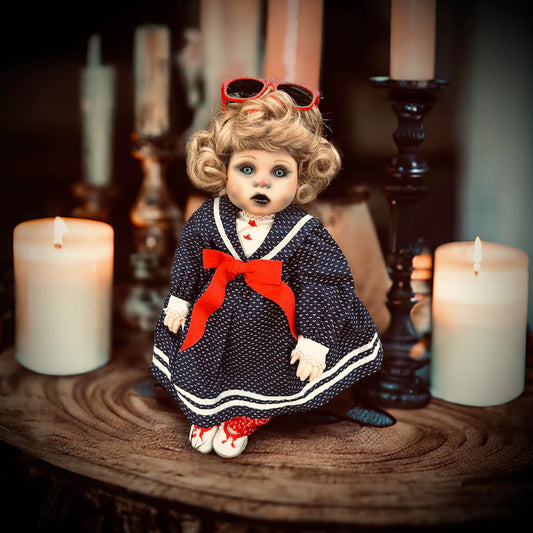 Meet Olive 20" Doll Porcelain Witchy Creepy Haunted Spirit Infected Scary Poltergeist Spooky Blue Eyes Possessed Gothic Positive Gift Idea