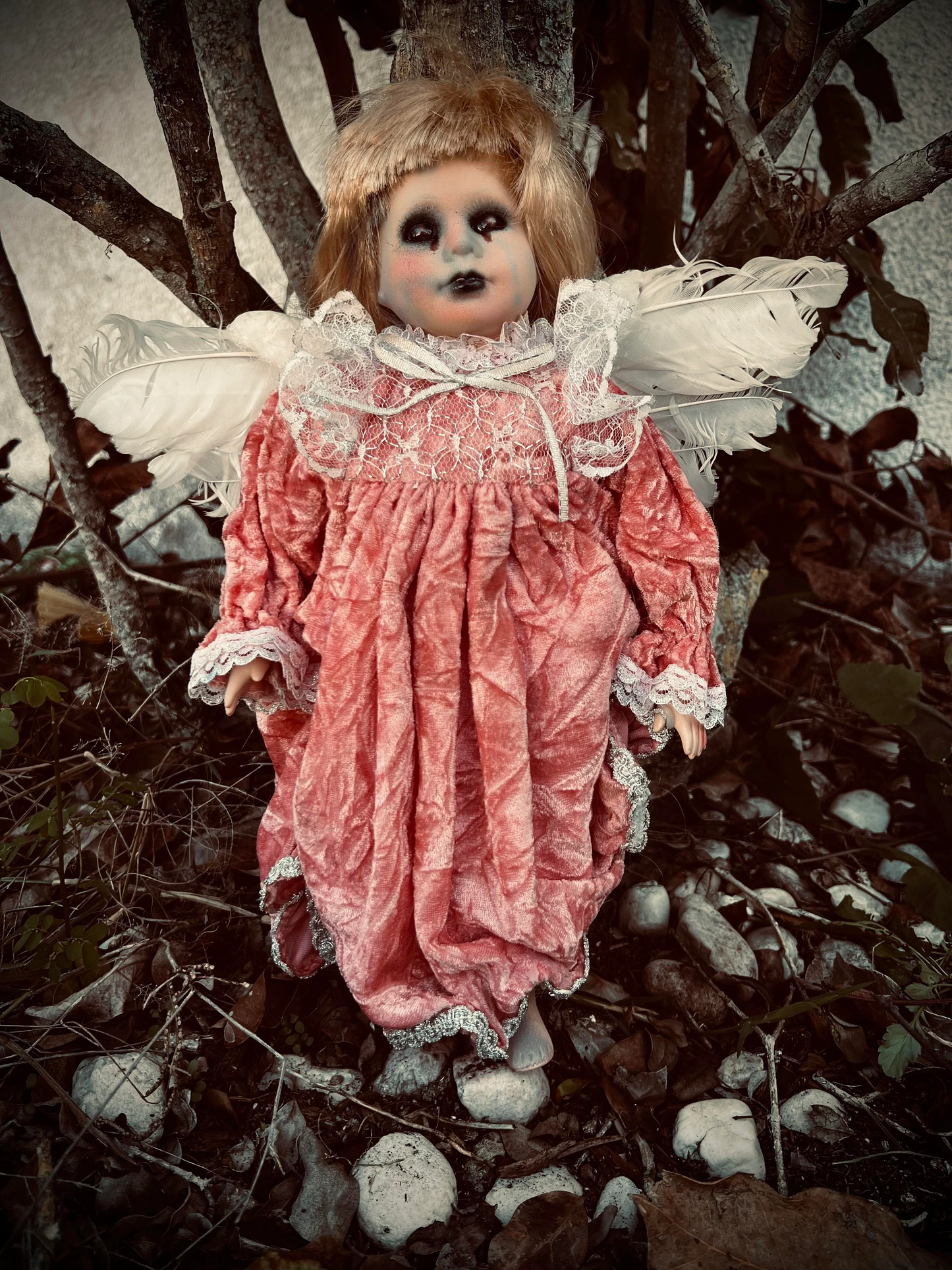 Meet Mabel 14" Doll Angel Porcelain Witchy Creepy Haunted Spirit Infected Scary Spooky Zombie Possessed Fall Gothic Positive Energy