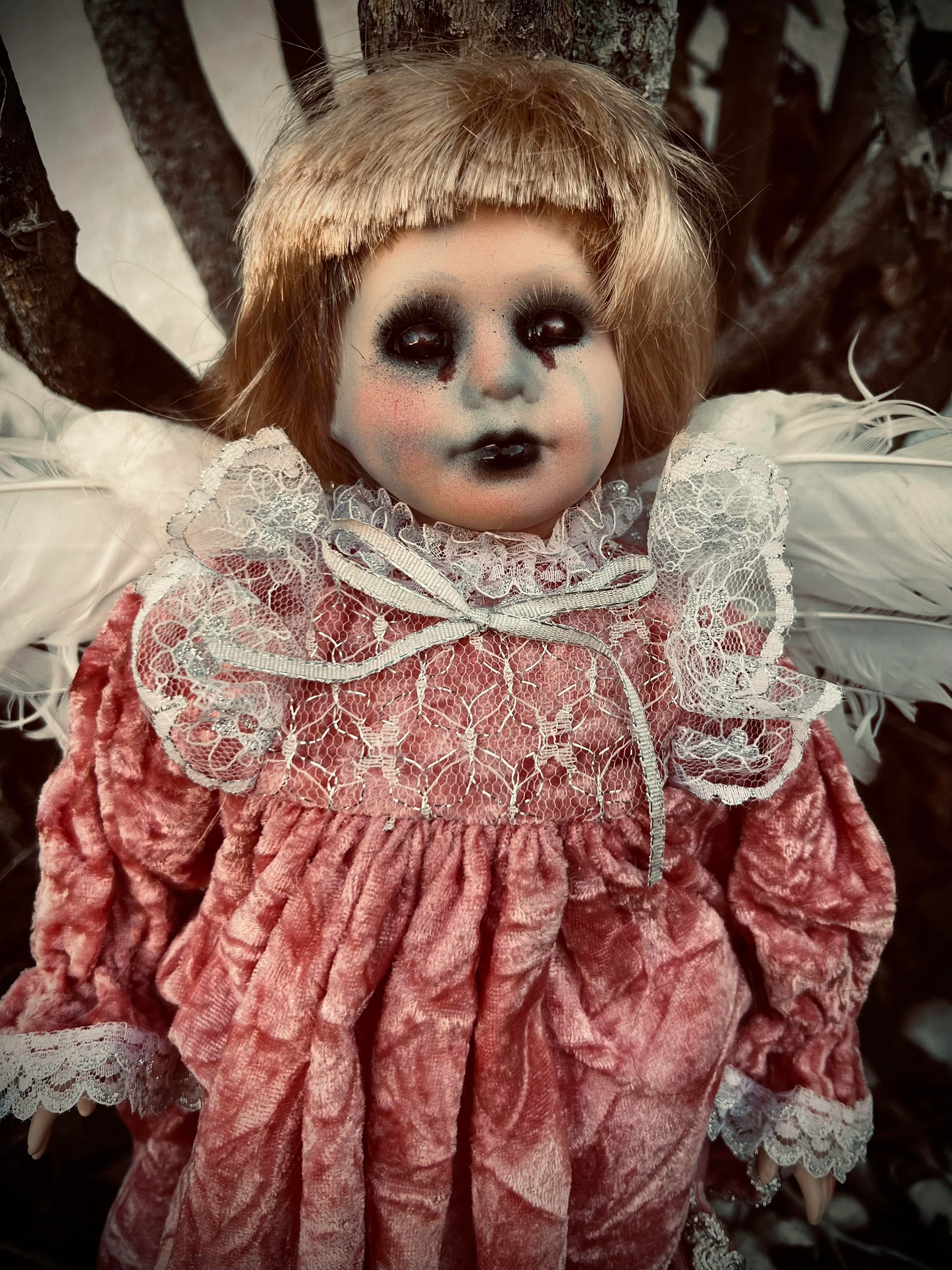 Meet Mabel 14" Doll Angel Porcelain Witchy Creepy Haunted Spirit Infected Scary Spooky Zombie Possessed Fall Gothic Positive Energy