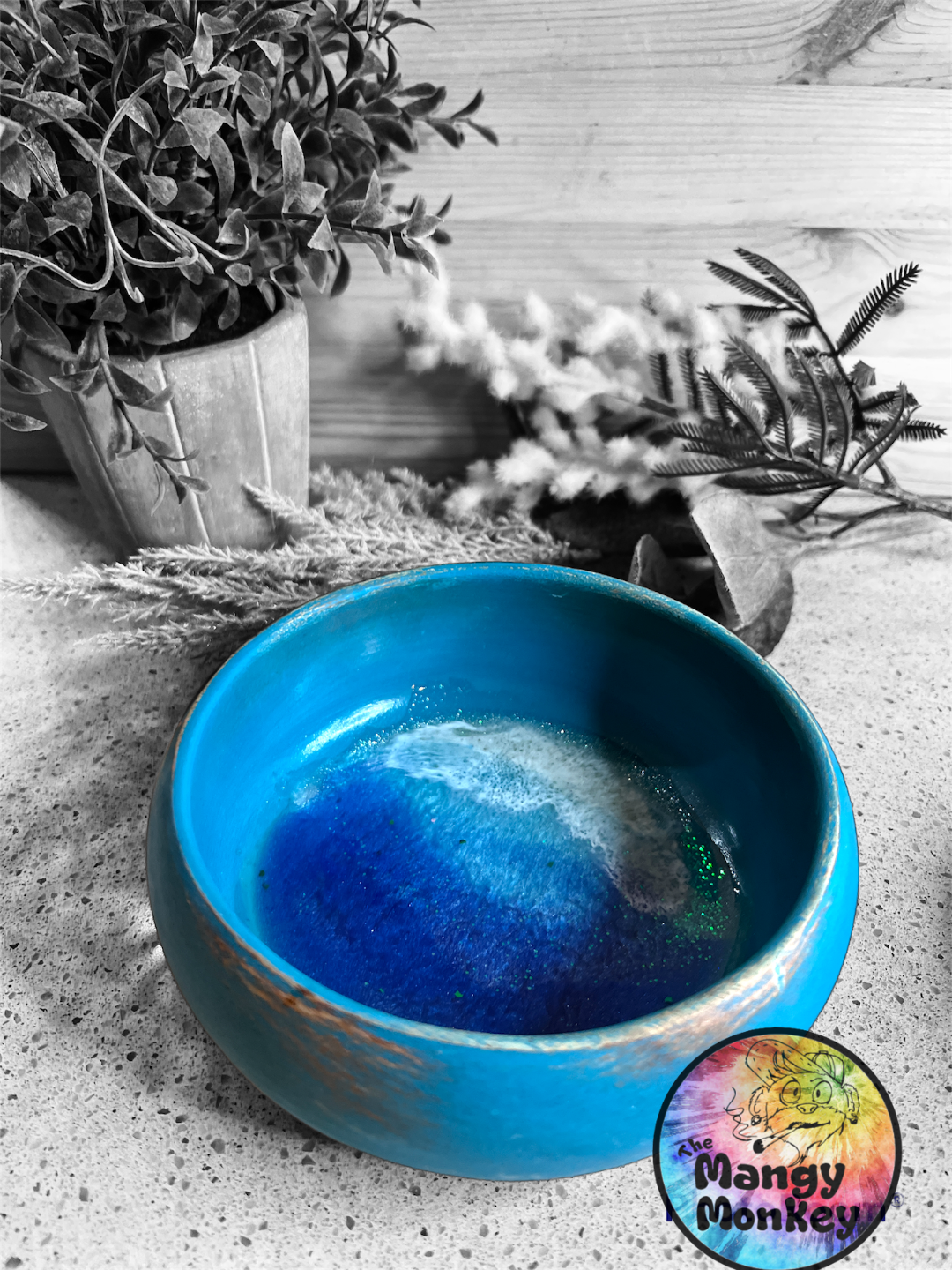 Beach Bowl Trinket Dish - Resin Wooden Bowl